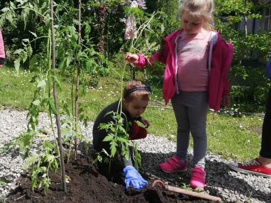 Praktyczne działania przedszkolaków w ogródku